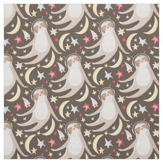 Sloth Astronaut Muster Stoff (Muster)