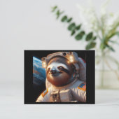 Sloth Astronaut Postkarte (Stehend Vorderseite)