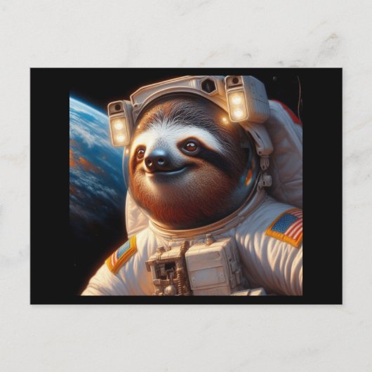 Sloth Astronaut Postkarte (Vorderseite)