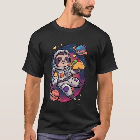 Sloth Astronaut Taco Space Adventure Funny Kawaii  T-Shirt (Vorderseite)
