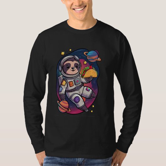 Sloth Astronaut Taco Space Adventure Funny Kawaii  T-Shirt (Vorderseite)