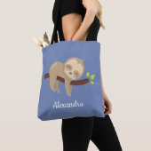 Sloth auf Branch Kawaii Style Animal Blue Tasche (Von Nahem)