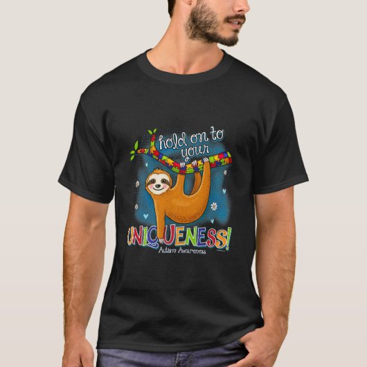 Sloth Autismus Bewusstsein auf Ihre Einzigartigkei T-Shirt (Vorderseite)