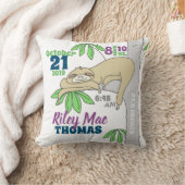 Sloth Baby Birth Stats Kissen (Decke)