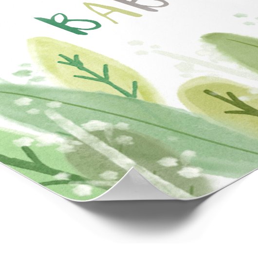 Sloth Baby Boy Duschdusche Jungle Thema Willkommen Poster (Ecke)