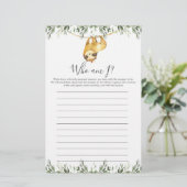 Sloth Baby Dusche, die ich spiele (Stehend Vorderseite)