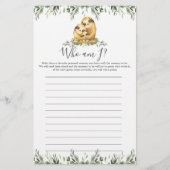 Sloth Baby Dusche, die ich spiele (Vorderseite)