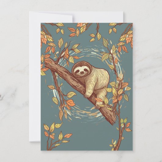 Sloth Baby Dusche Einladung (Rückseite)