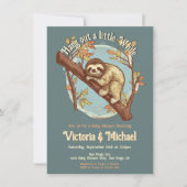 Sloth Baby Dusche Einladung (Vorderseite)