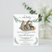 Sloth Baby Dusche Eucalyptus Watercolor (Stehend Vorderseite)