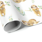 Sloth Baby Dusche Packpapier (Rolleneckpunkt)