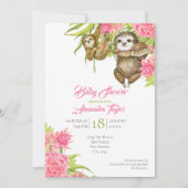 Sloth Baby Dusche Personalisiert Einladung (Vorderseite)