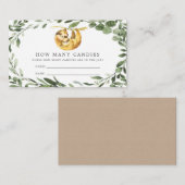 Sloth Baby Dusche schätzt, wie viele Candies Begleitkarte (Vorne/Hinten)