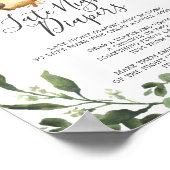 Sloth Baby Dusche Spate Night Diapers signieren Poster (Ecke)