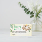 Sloth Baby Dusche Sprinkle Diaper Raffle Ticket Begleitkarte (Stehend Vorderseite)