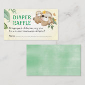 Sloth Baby Dusche Sprinkle Diaper Raffle Ticket Begleitkarte (Vorne/Hinten)