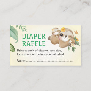 Sloth Baby Dusche Sprinkle Diaper Raffle Ticket Begleitkarte