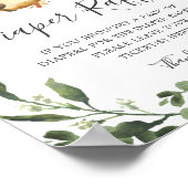 Sloth Baby Dusche Windeln Raffle-Zeichen Poster (Ecke)