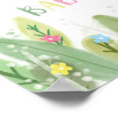 Sloth Baby Girl Duschdusche Jungle Thema Willkomme Poster (Ecke)