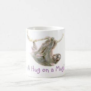 Sloth, Baby mit Mama "eine Umarmung auf einer Kaffeetasse