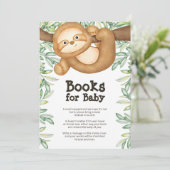 Sloth Baby Showbuchkarte Einladung (Stehend Vorderseite)