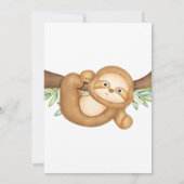 Sloth Baby Showbuchkarte Einladung (Rückseite)