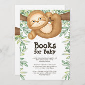 Sloth Baby Showbuchkarte Einladung (Vorne/Hinten)