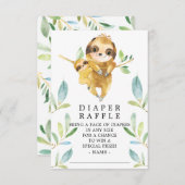 Sloth Baby Showdiaper Raffle Ticket Begleitkarte (Vorne/Hinten)