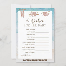 Sloth Baby Shower - bestellbarer Name, 12x18 Einladung