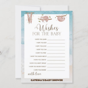 Sloth Baby Shower - bestellbarer Name, 12x18 Einladung