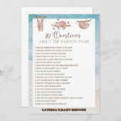 Sloth Baby Shower - bestellbarer Name, 12x18 Einladung (Vorne/Hinten)