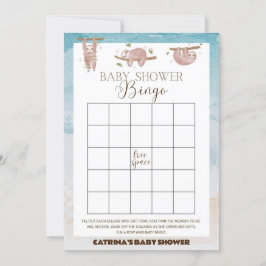 Sloth Baby Shower - bestellbarer Name, 12x18 Einladung