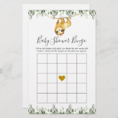 Sloth Baby Shower Bingo Game (Vorne/Hinten)