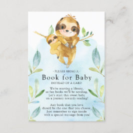 Sloth Baby Shower Book for Baby Card Begleitkarte