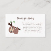 Sloth Baby Shower Book Request Card Niedlich Kawai Begleitkarte (Vorderseite)