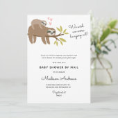 Sloth Baby Shower by Mail Einladung (Stehend Vorderseite)