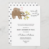 Sloth Baby Shower by Mail Einladung (Vorne/Hinten)