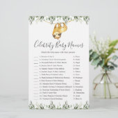 Sloth Baby Shower Celebrity Baby Names Game (Stehend Vorderseite)