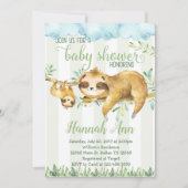 Sloth Baby Shower Einladung (Vorderseite)