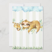 Sloth Baby Shower Einladung (Rückseite)