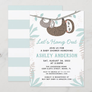 Sloth Baby Shower Einladung
