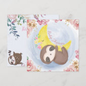 Sloth Baby Shower Einladung (Vorne/Hinten)