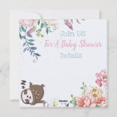 Sloth Baby Shower Einladung (Rückseite)