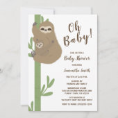 Sloth Baby Shower Einladung (Vorderseite)