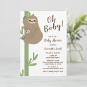 Sloth Baby Shower Einladung (Stehend Vorderseite)