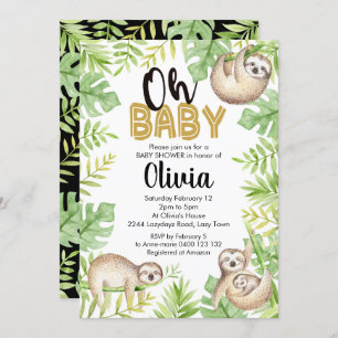 Sloth Baby Shower Einladung Baby Sloth