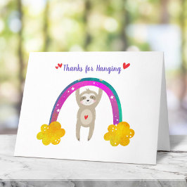 Sloth Baby Shower Gender Neutral Boho Rainbow Nied Dankeskarte