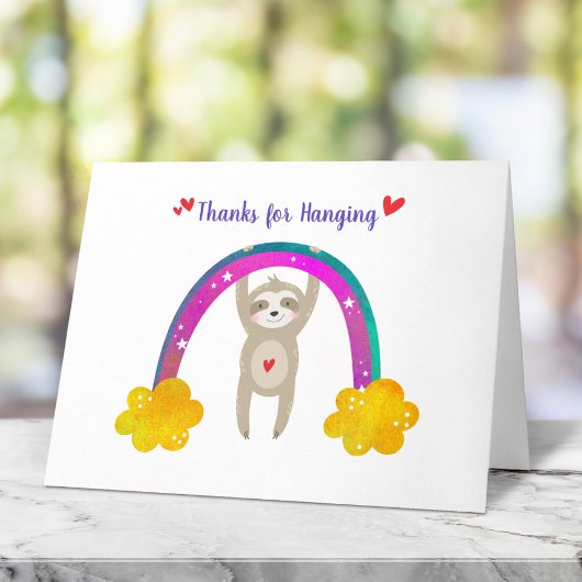 Sloth Baby Shower Gender Neutral Boho Rainbow Nied Dankeskarte