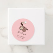 Sloth Baby Shower Girl Danke Pink Script Niedlich Geschenkanhänger (Beispiel)