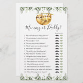 Sloth Baby Shower Mommy oder Daddy Game (Vorne/Hinten)